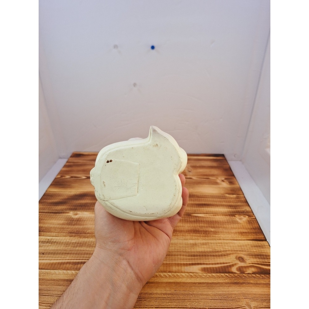 Vintage‎ American Bisque Pottery Ceramic PORCELAIN Pig Piggy Bank RED Bow tie - Picture 7 of 10